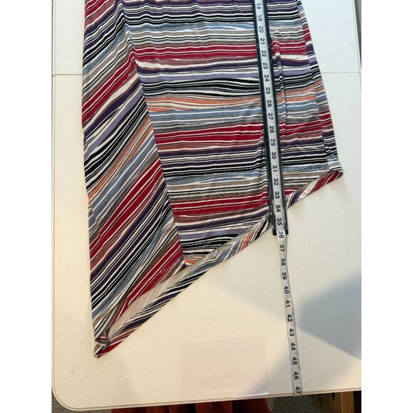 Chico’s Striped Tank Asymmetrical Dress Size 0 Small Stretch Casual - Picture 11 of 12